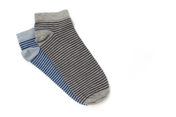 short gray socks isolated on white background
