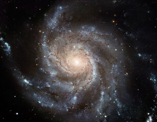 ESA/Hubble Barred spiral galaxy NGC 1300 photographed by Hubble telescope. In the core of the...