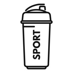 Protein power icon outline vector. Sport container