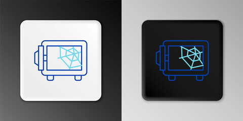 Line Safe icon isolated on grey background. The door safe a bank vault with a combination lock. Reliable Data Protection. Colorful outline concept. Vector