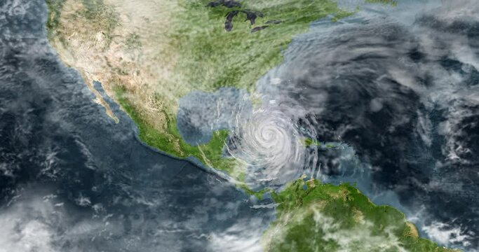 A Hurricane Category 5 by the Caribbean And South United States