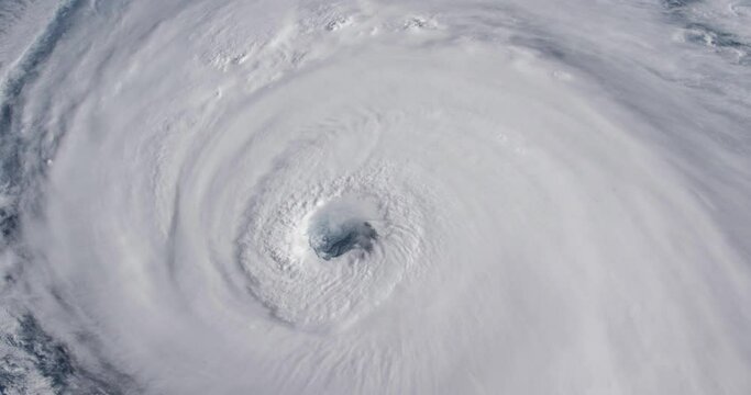 Close up to a A Hurricane Category 5