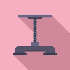 Front car lift icon flat vector. Auto garage