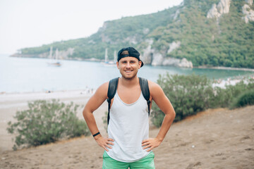 person running on the beach, hellou summer