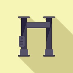 Tire car lift icon flat vector. Auto garage
