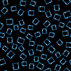 Line Sport horizontal bar icon isolated seamless pattern on black background. Vector