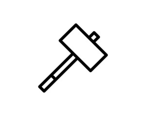 Black line Battle hammer icon isolated on white background. Set icons colorful square buttons. Vector Illustration