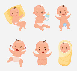 six little babies characters