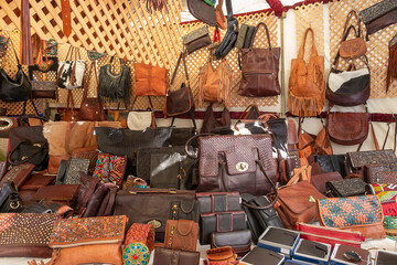 exhibition of bags, hand wallet and articles made of skin and leather