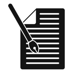 Writing scenario client icon simple vector. Movie activity