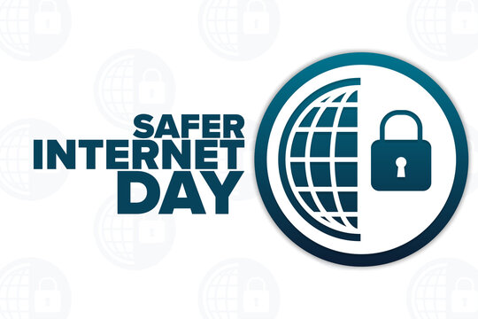 Safer Internet Day. Holiday concept. Template for background, banner, card, poster with text inscription. Vector EPS10 illustration.