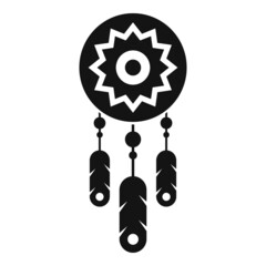 Floral dream catcher icon simple vector. Tribal native