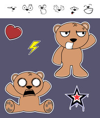 kawaii teddy bear character cartoon expressions collection illustration in vector format 