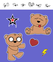 kawaii teddy bear character cartoon expressions collection illustration in vector format 