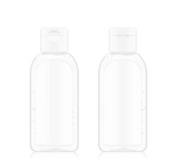 Antibacterial hand sanitizer set. Realistic vector illustration isolated on white background. Ready for use in your design. EPS10.	
