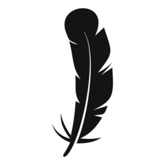 Smooth feather icon simple vector. Bird pen
