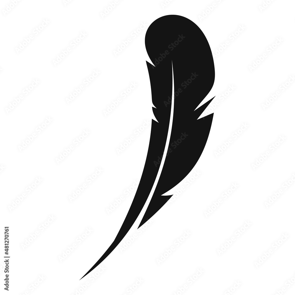 Canvas Prints peacock feather icon simple vector. bird pen