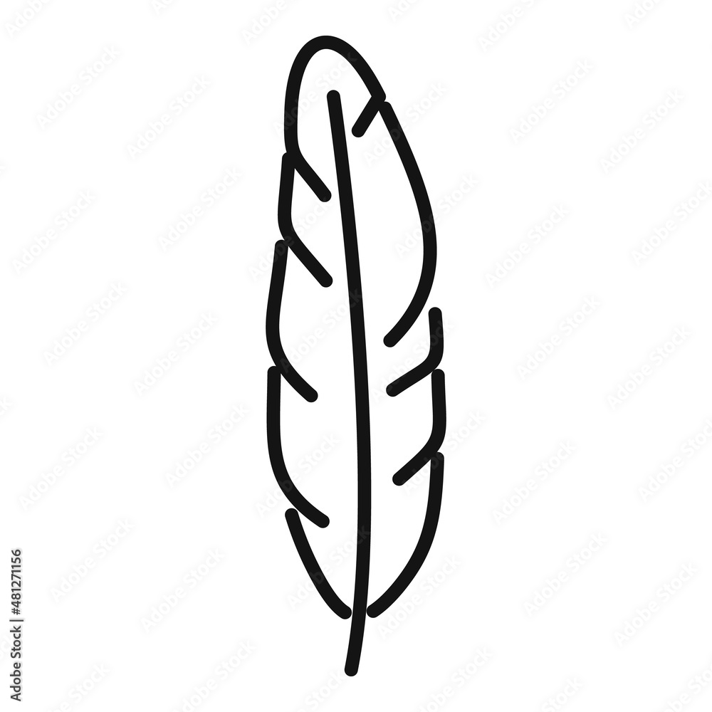 Sticker Feather quill icon outline vector. Bird pen