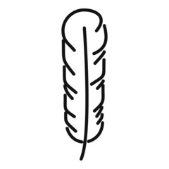 Lightweight feather icon outline vector. Quill pen