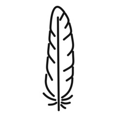 Fluffy feather icon outline vector. Pen ink