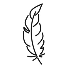 Feather shape icon outline vector. Ink pen