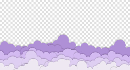 Fototapeta premium Cloudy paper art illustration. Sky with cloud background, vector ,illustration, paper art style, copy space for text. Vector illustration