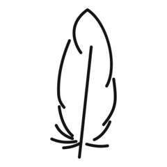 Natural feather icon outline vector. Pen bird