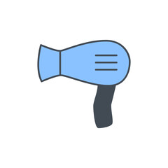 Hair dryer Icon in color icon, isolated on white background 