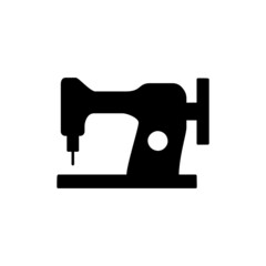 sewing machine Icon in black flat glyph, filled style isolated on white background