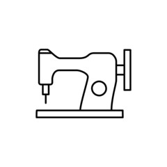 sewing machine Icon in black line style icon, style isolated on white background
