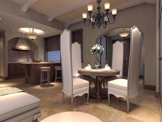 3d render of living room