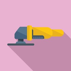 Factory grinding machine icon flat vector. Grinder tool