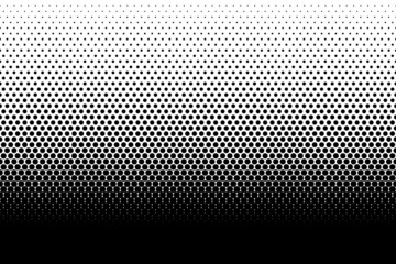 Dot perforation texture. Dots halftone seamless pattern. Fade shade background. Noise gradation border. Black screentone diffuse background. Overlay points effect. Abstract design comic prints. Vector © Omeris