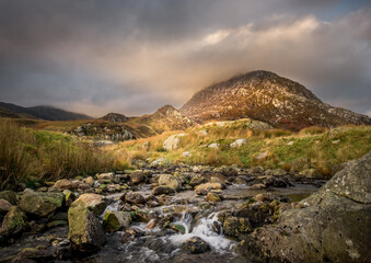 Tryfan Snowdonia National Park North Wales at dawn