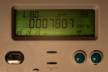 digital meter for the energy consumption, measuring kiliwatthours