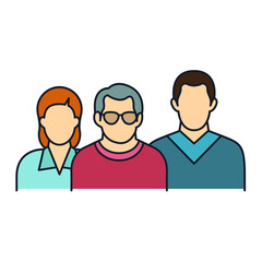 Set of Human Group Icon. people family pack symbol template for graphic and web design collection logo vector illustration