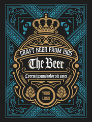 Beer label with old frames