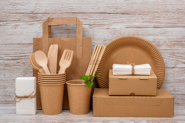 
Eco-friendly paper tableware. Zero waste. Paper cup, plate, bag, box.