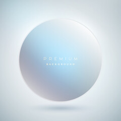 Abstract vector background with white circle and gradient. Blank round banner