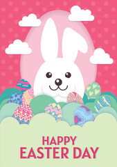 cute happy easter day card design