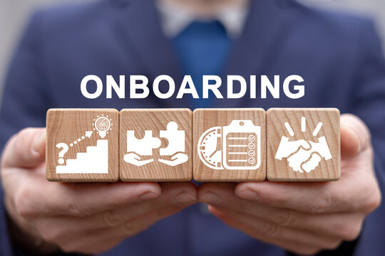 Onboarding Business Process New Employee Welcome Concept. Onboarding worker management.