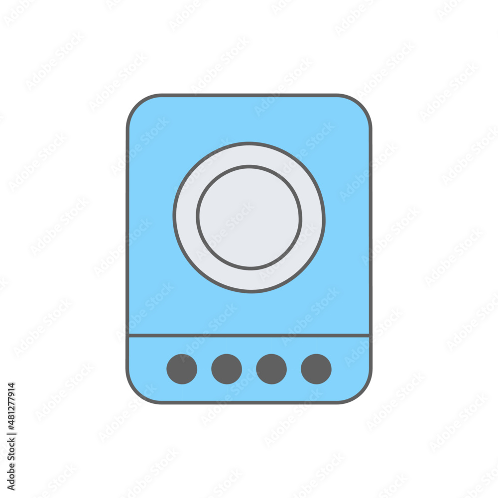 Poster electric stove Icon in color icon, isolated on white background 