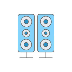 Dual Sound speakers stereo Icon in color icon, isolated on white background 