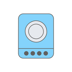 electric stove Icon in color icon, isolated on white background 