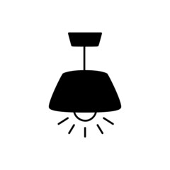 Lighting Icon in black flat glyph, filled style isolated on white background