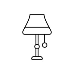 floor lamp icon in black line style icon, style isolated on white background