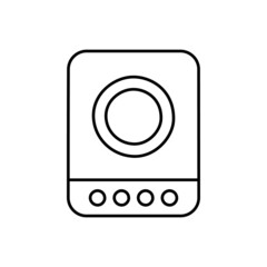 electric stove Icon in black line style icon, style isolated on white background
