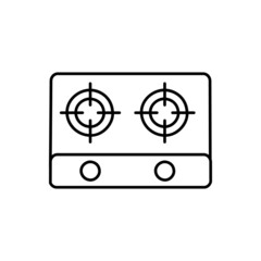 stove icon in black line style icon, style isolated on white background