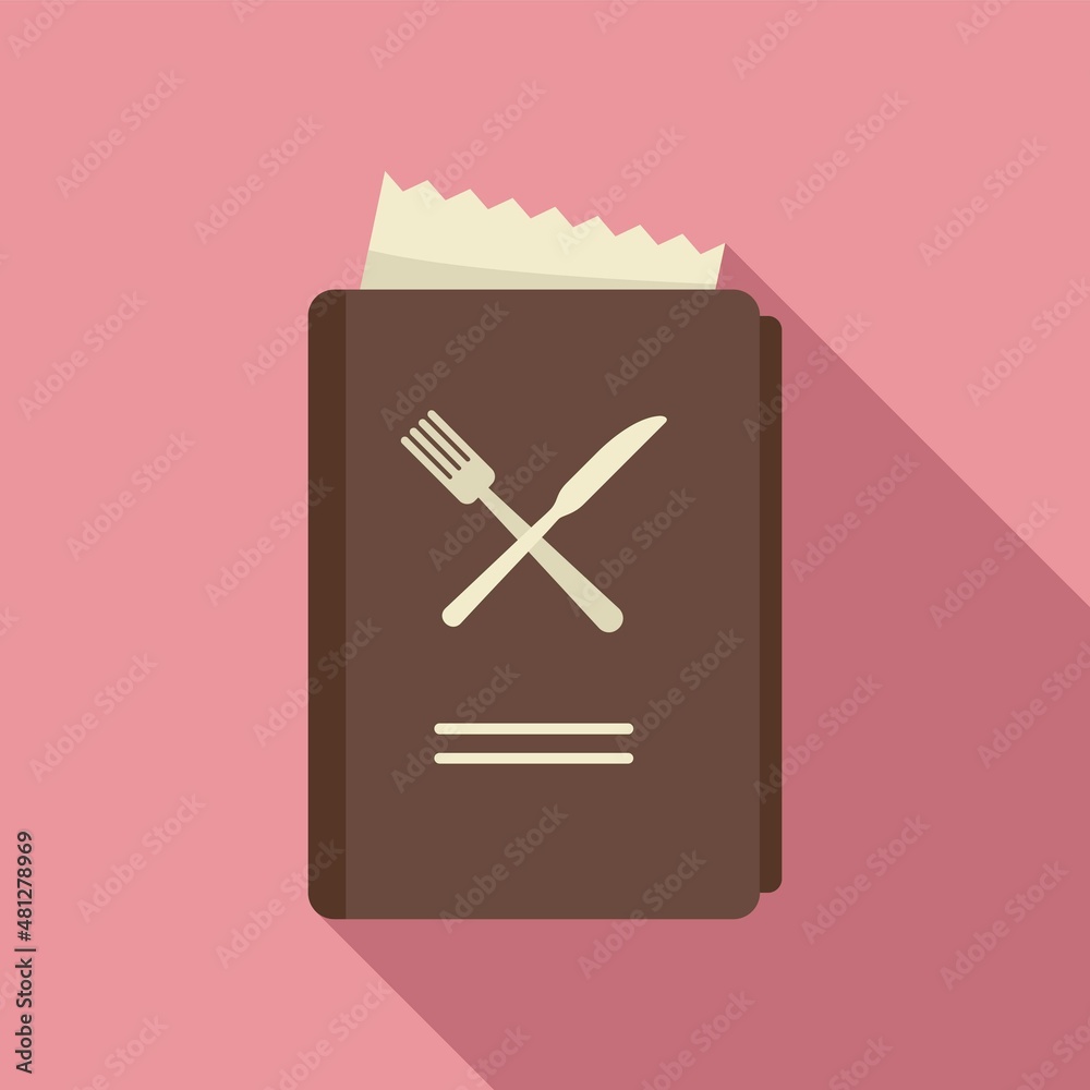 Sticker restaurant menu icon flat vector. food cafe