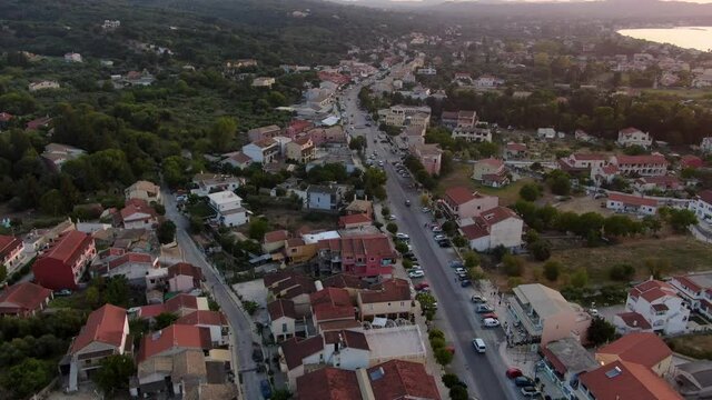 Beautifil village of acharavi in summer aerial view